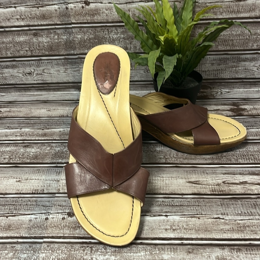 DANSKO Brown Sophie Cross over Leather Women's Sandals Size EU 41 US 10.5-11 - Picture 2 of 14
